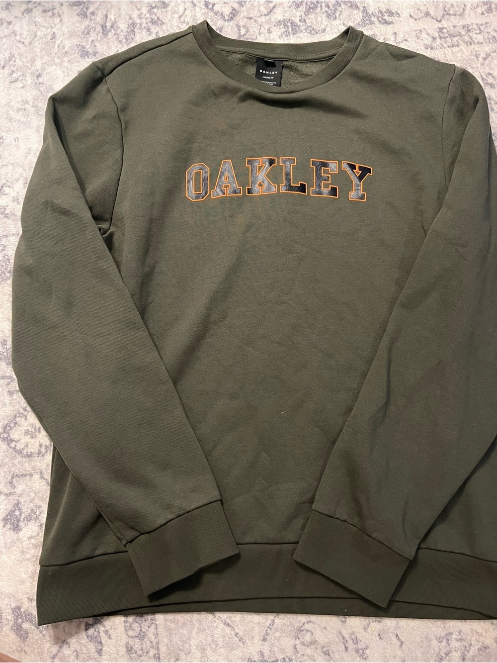 Oakley Men's Dark Olive Crewneck Sweatshirt with Logo